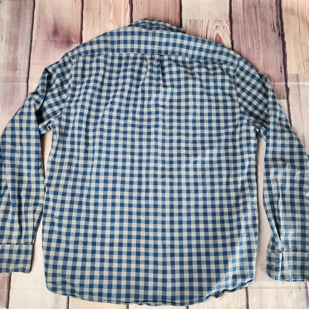 J Crew Mens Size XL Short Slim Untucked Cotton Stretch Secret Wash Shirt Gingham